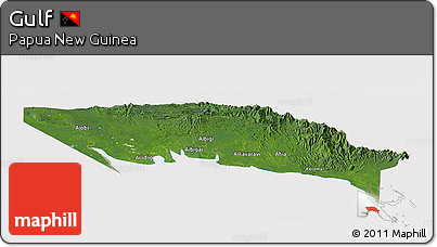 Satellite Panoramic Map of Gulf, cropped outside