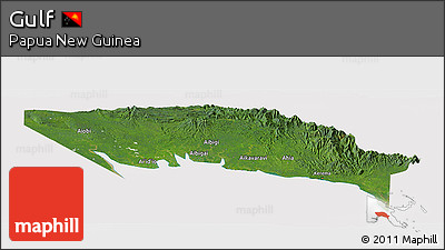 Satellite Panoramic Map of Gulf, cropped outside