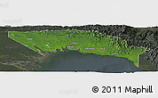Satellite Panoramic Map of Gulf, darken, semi-desaturated