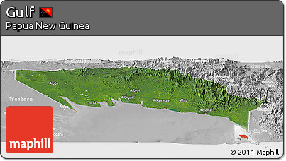 Satellite Panoramic Map of Gulf, lighten, desaturated