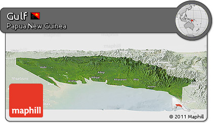 Satellite Panoramic Map of Gulf, lighten
