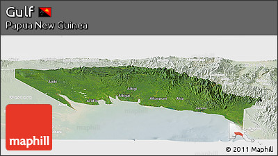 Satellite Panoramic Map of Gulf, lighten
