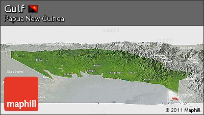 Satellite Panoramic Map of Gulf, lighten, semi-desaturated