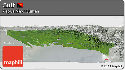 Satellite Panoramic Map of Gulf, lighten, semi-desaturated