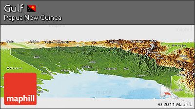 Satellite Panoramic Map of Gulf, physical outside