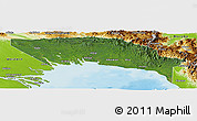 Satellite Panoramic Map of Gulf, physical outside