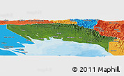 Satellite Panoramic Map of Gulf, political outside