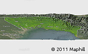 Satellite Panoramic Map of Gulf, semi-desaturated