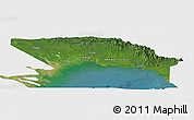 Satellite Panoramic Map of Gulf, single color outside