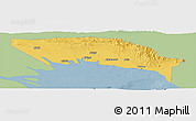 Savanna Style Panoramic Map of Gulf, single color outside