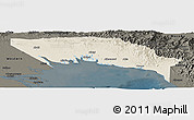 Shaded Relief Panoramic Map of Gulf, darken