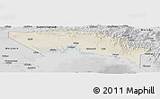 Shaded Relief Panoramic Map of Gulf, desaturated