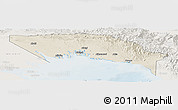 Shaded Relief Panoramic Map of Gulf, lighten