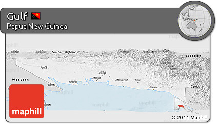 Silver Style Panoramic Map of Gulf