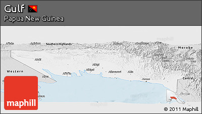 Silver Style Panoramic Map of Gulf