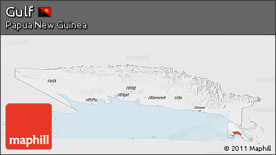Silver Style Panoramic Map of Gulf, single color outside