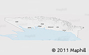 Silver Style Panoramic Map of Gulf, single color outside