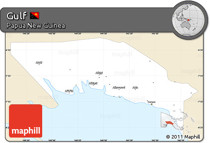Classic Style Simple Map of Gulf, single color outside