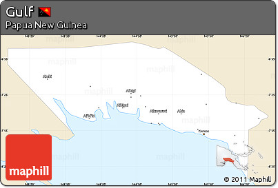 Classic Style Simple Map of Gulf, single color outside
