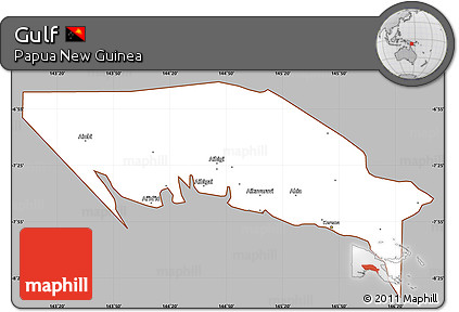 Gray Simple Map of Gulf, cropped outside