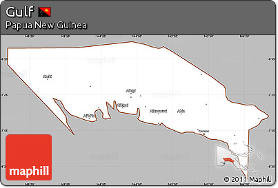 Gray Simple Map of Gulf, cropped outside