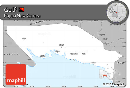 Gray Simple Map of Gulf