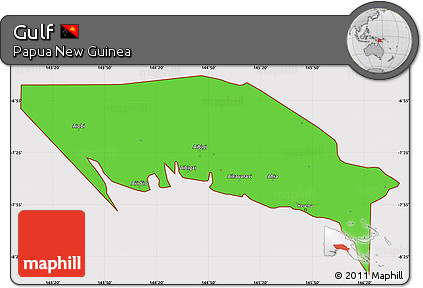 Political Simple Map of Gulf, cropped outside