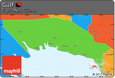 Political Simple Map of Gulf