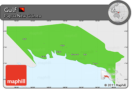 Political Simple Map of Gulf, single color outside