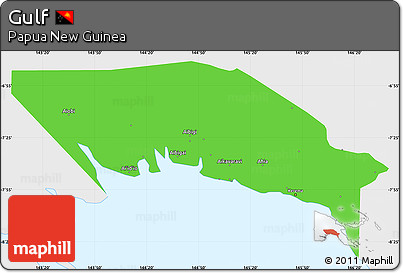 Political Simple Map of Gulf, single color outside