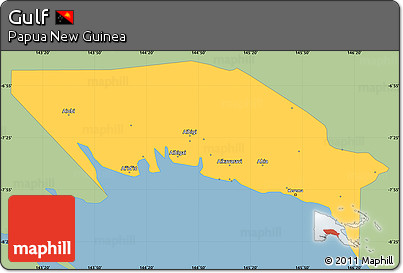 Savanna Style Simple Map of Gulf, single color outside