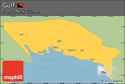 Savanna Style Simple Map of Gulf, single color outside