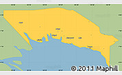 Savanna Style Simple Map of Gulf, single color outside