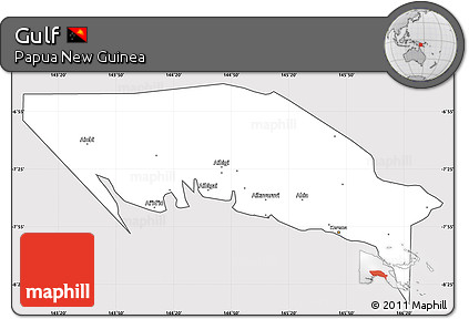 Silver Style Simple Map of Gulf, cropped outside