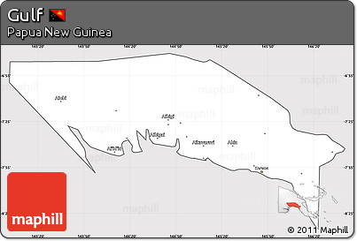 Silver Style Simple Map of Gulf, cropped outside