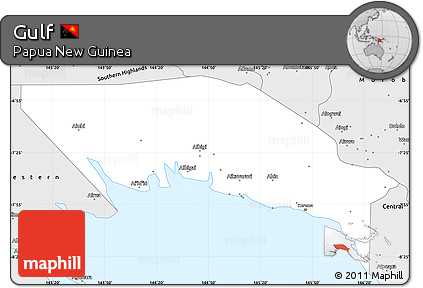 Silver Style Simple Map of Gulf