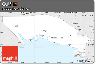 Silver Style Simple Map of Gulf