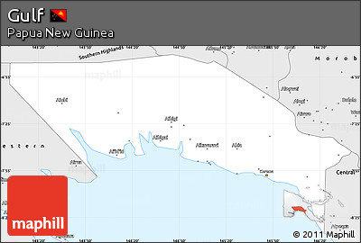 Silver Style Simple Map of Gulf