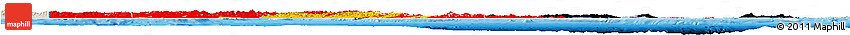 Flag Horizon Map of Papua New Guinea, shaded relief outside, bathymetry sea, flag rotated