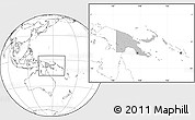 Gray Location Map of Papua New Guinea, blank outside