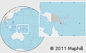 Gray Location Map of Papua New Guinea, lighten, land only