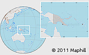 Gray Location Map of Papua New Guinea, lighten, semi-desaturated, land only