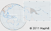 Gray Location Map of Papua New Guinea, lighten, semi-desaturated