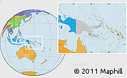 Gray Location Map of Papua New Guinea, political outside