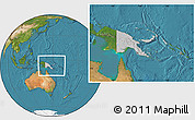 Gray Location Map of Papua New Guinea, satellite outside, hill shading