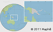 Gray Location Map of Papua New Guinea, savanna style outside