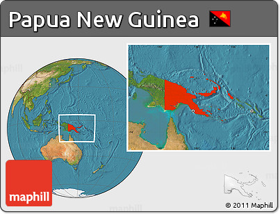 Satellite Location Map of Papua New Guinea