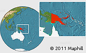 Satellite Location Map of Papua New Guinea, highlighted continent