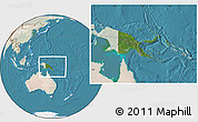 Satellite Location Map of Papua New Guinea, lighten, land only