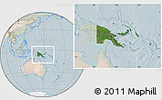 Satellite Location Map of Papua New Guinea, lighten